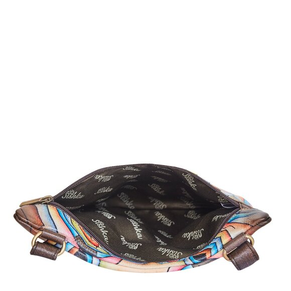 Hand-Painted Women's Leather Crossbody Sling Bag – Over the Shoulder Purses - Picture 4 of 6